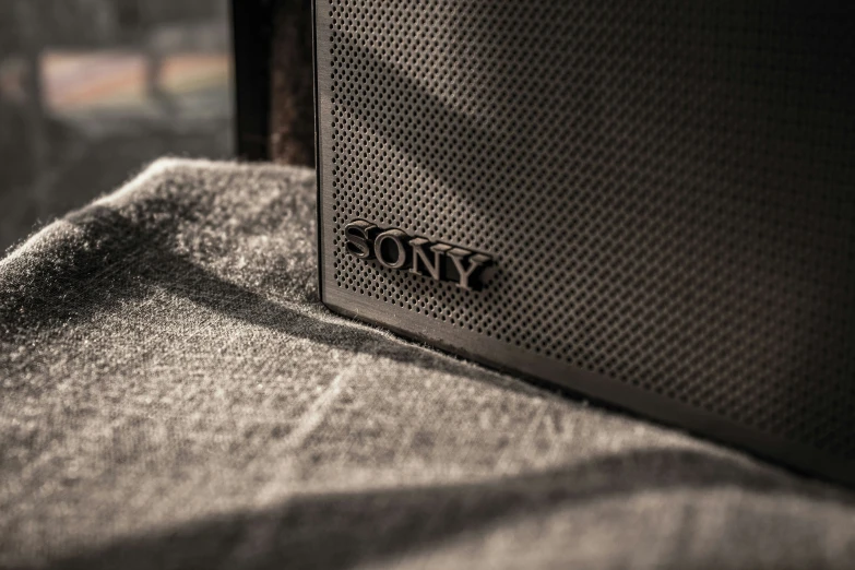 an electronic device with sony logo on the cover