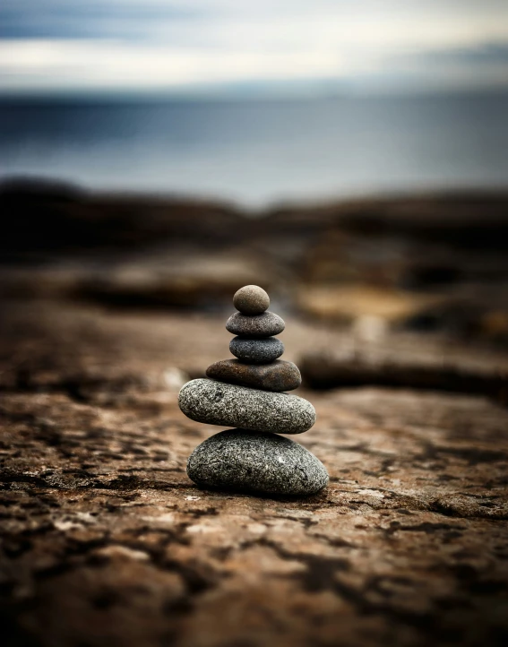 several pebbles stacked on top of each other