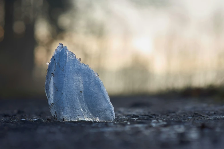 an ice tip that is standing out on the ground