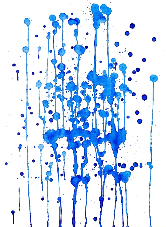 a lot of blue paint on white background