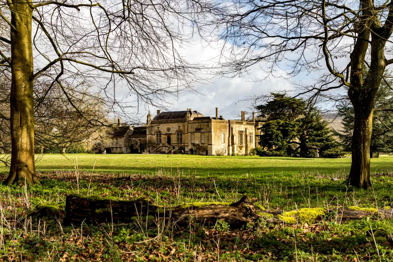 the ruins of a castle in a field