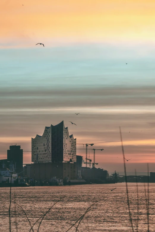 buildings are shown near a body of water