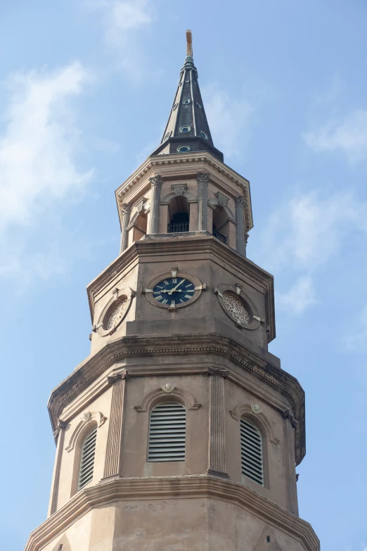 looking up at the clock tower from the ground