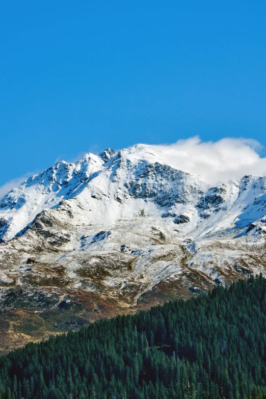 the summit of a mountain with snow in the mountains