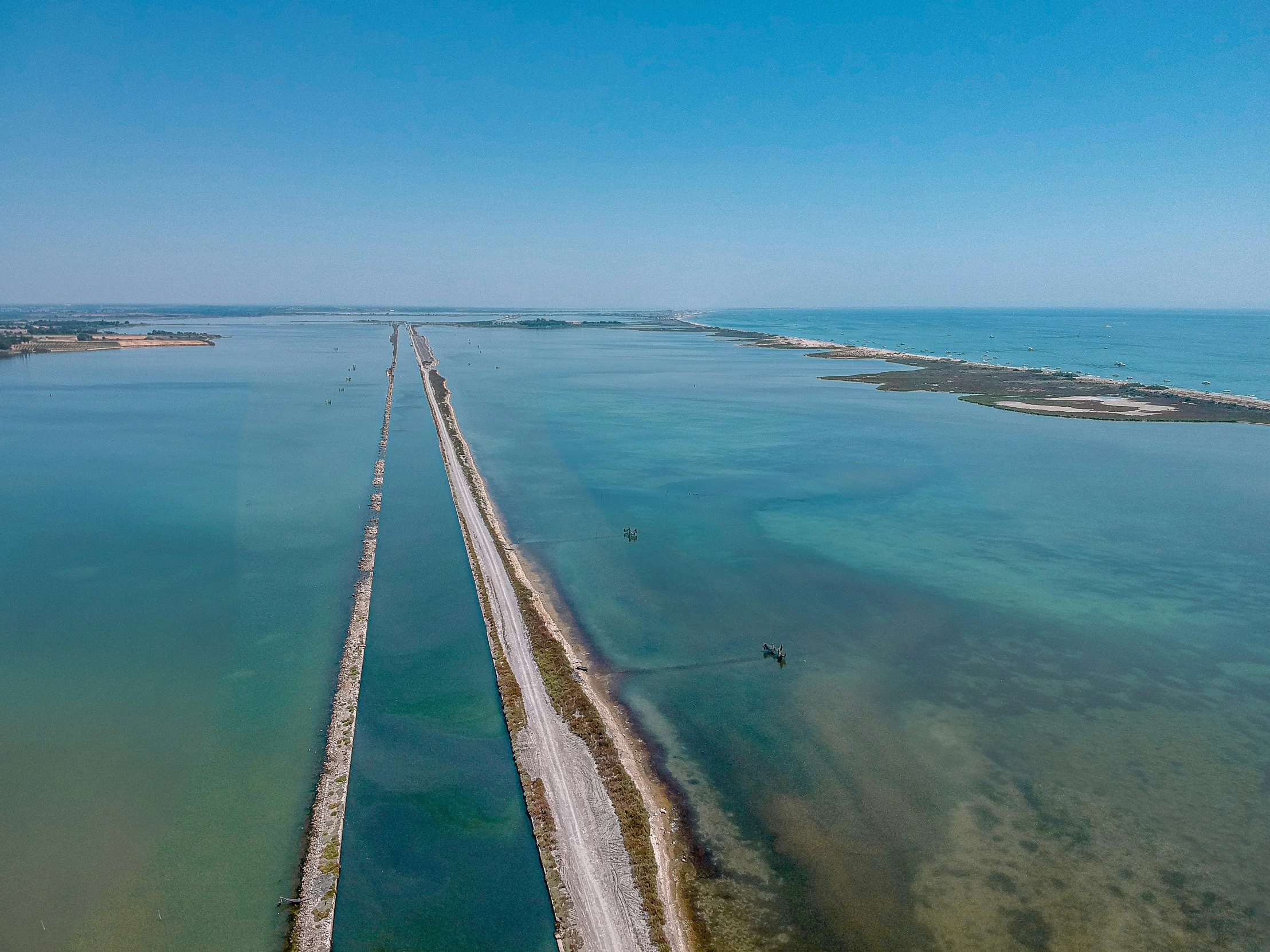 the shoreline of a large body of water