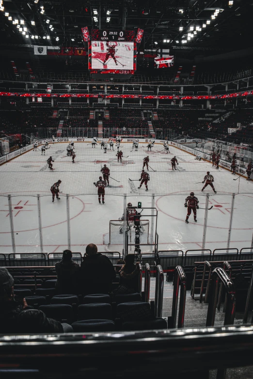 a professional hockey arena in the process of playing