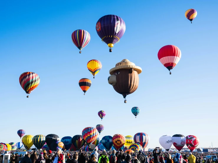 many  air balloons flying through the sky