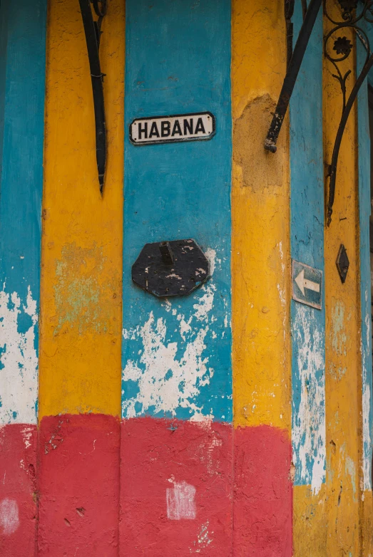 the wall with an image of a flag painted on it