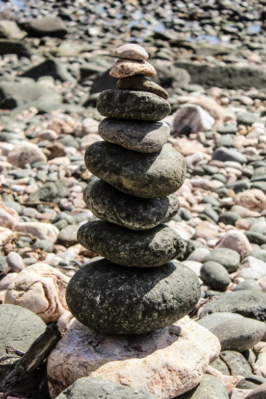 rocks stacked up in the shape of a pyramid