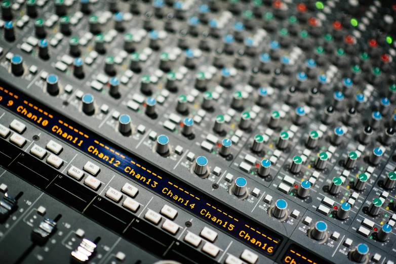 a couple of electronic equipment with sound mixing controls