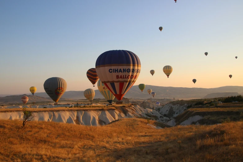 there are many balloons flying in the sky