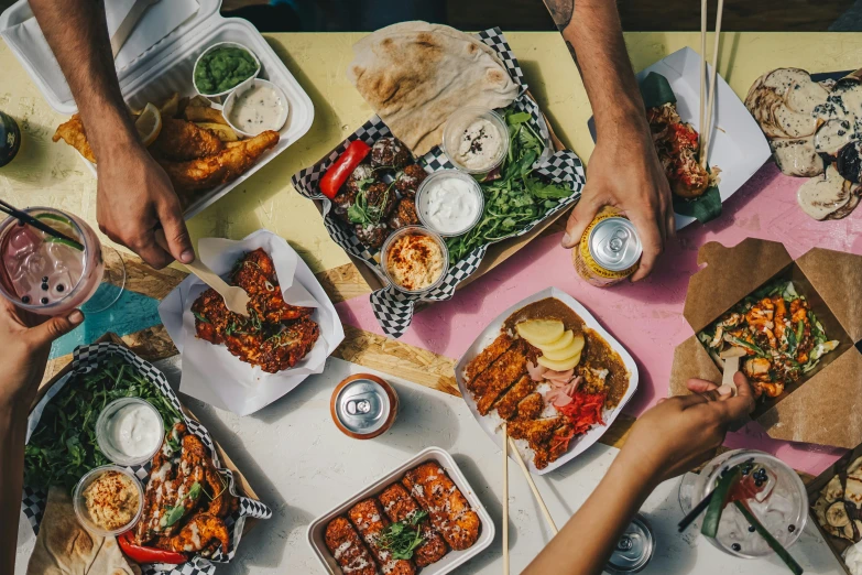 a table that has some food on it