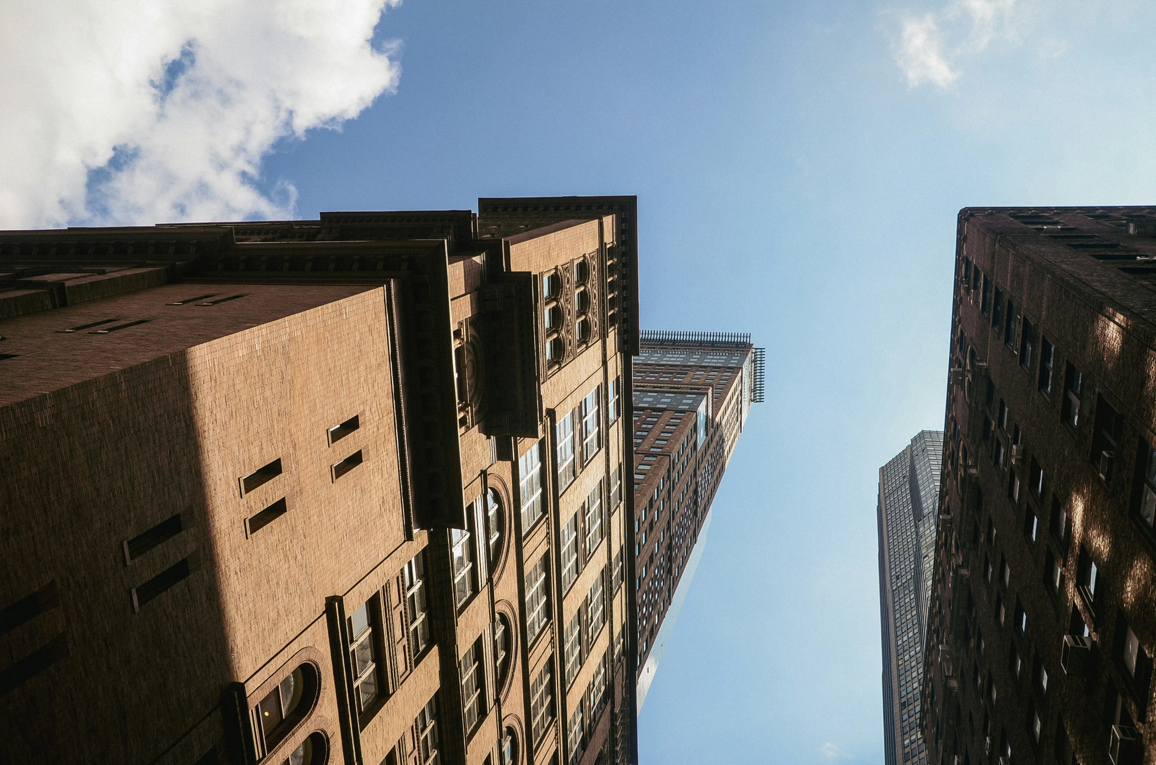 the street is lined with buildings in one area