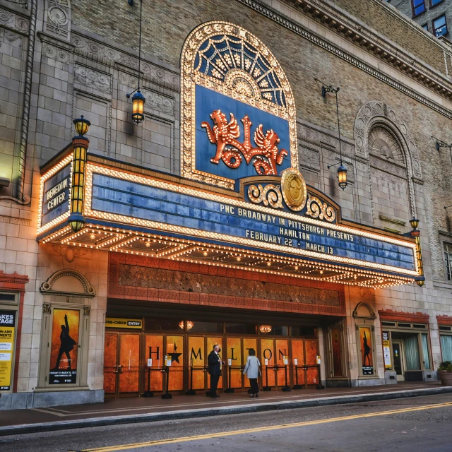 the entrance to the building on the street