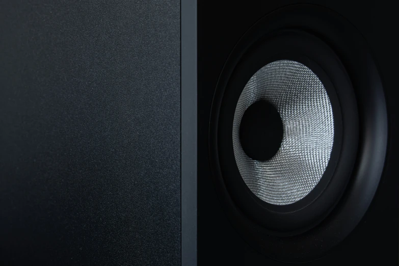 a closeup of the front and back of speakers