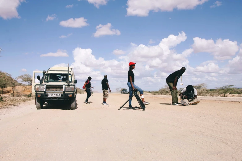 a large vehicle that is sitting in the sand