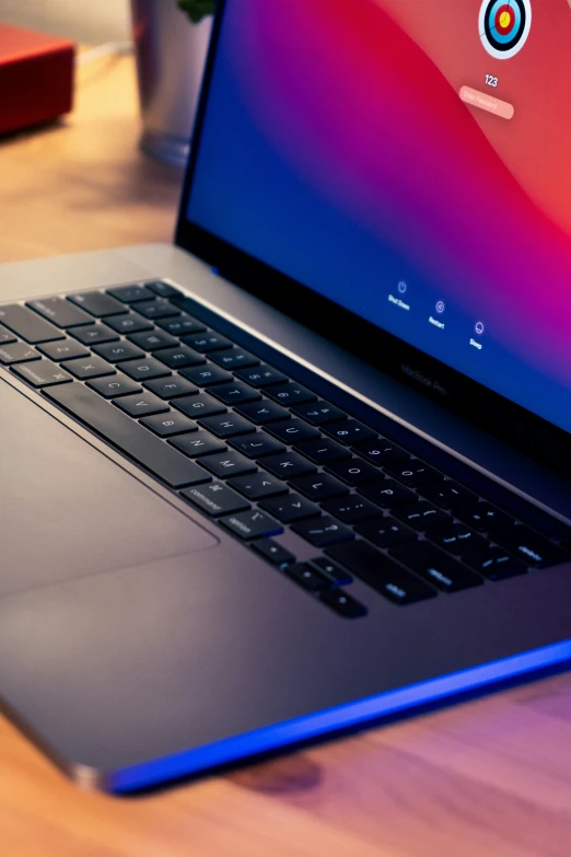 a close up view of a laptop open on the table