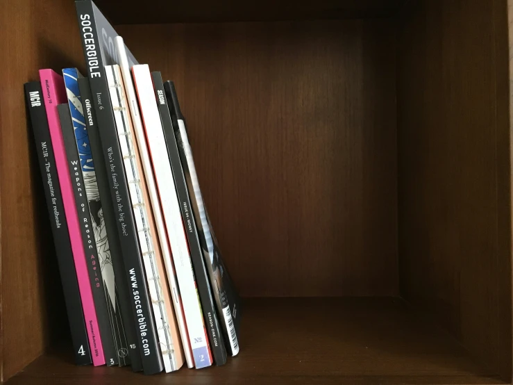 some books and magazines are kept in a bookcase