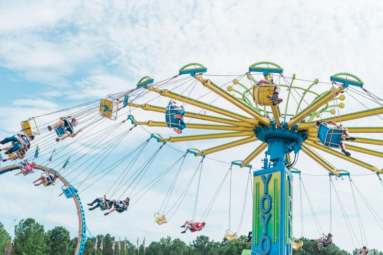 the swings and people have jumped off the carnival