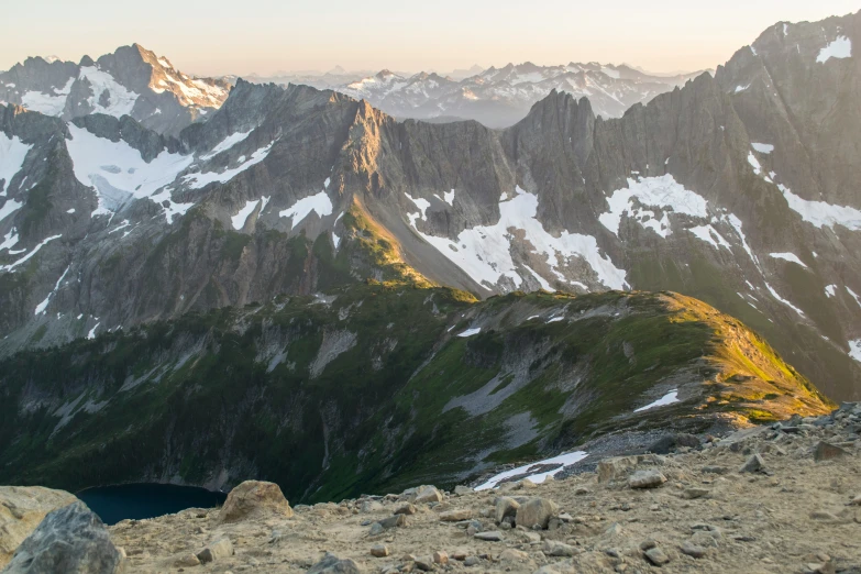 a mountain with some mountains in the background