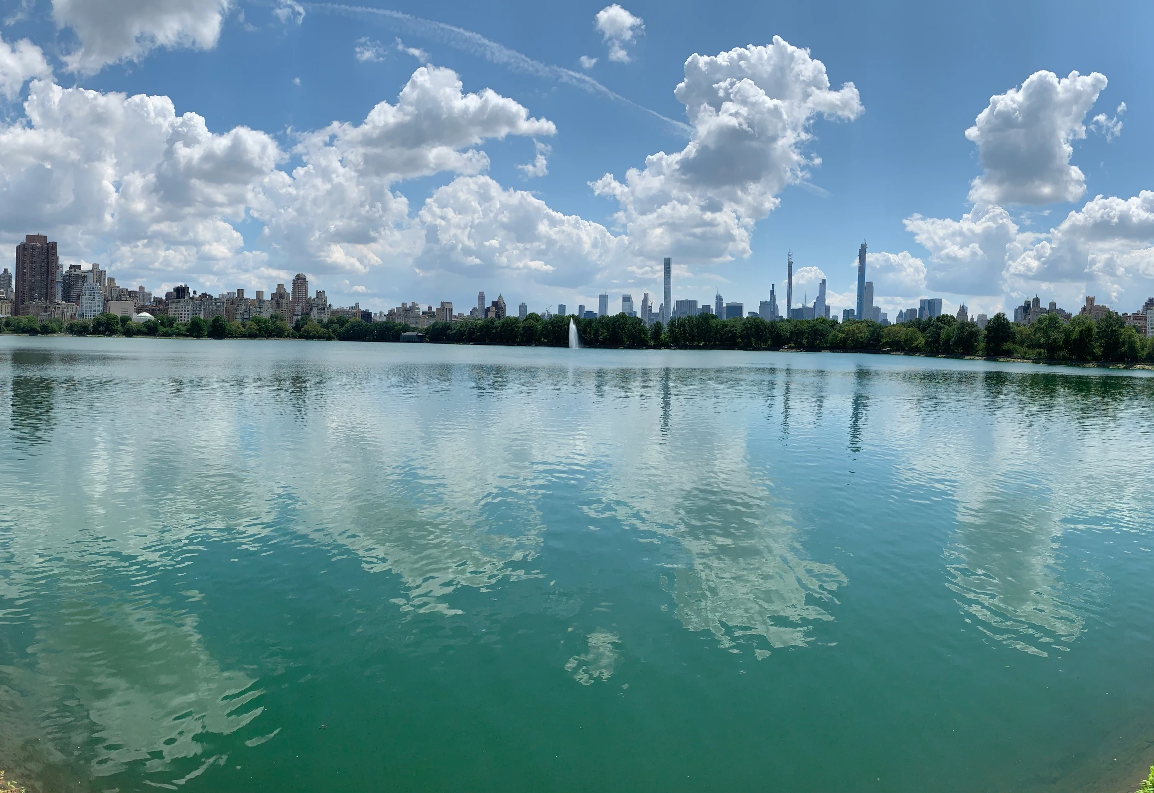 a beautiful view of water and some buildings