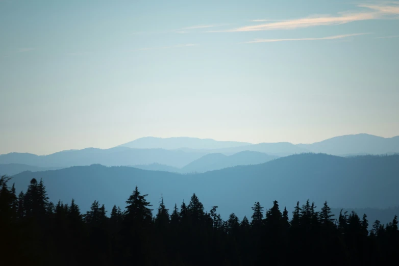 view of the mountains in the distance with trees in foreground