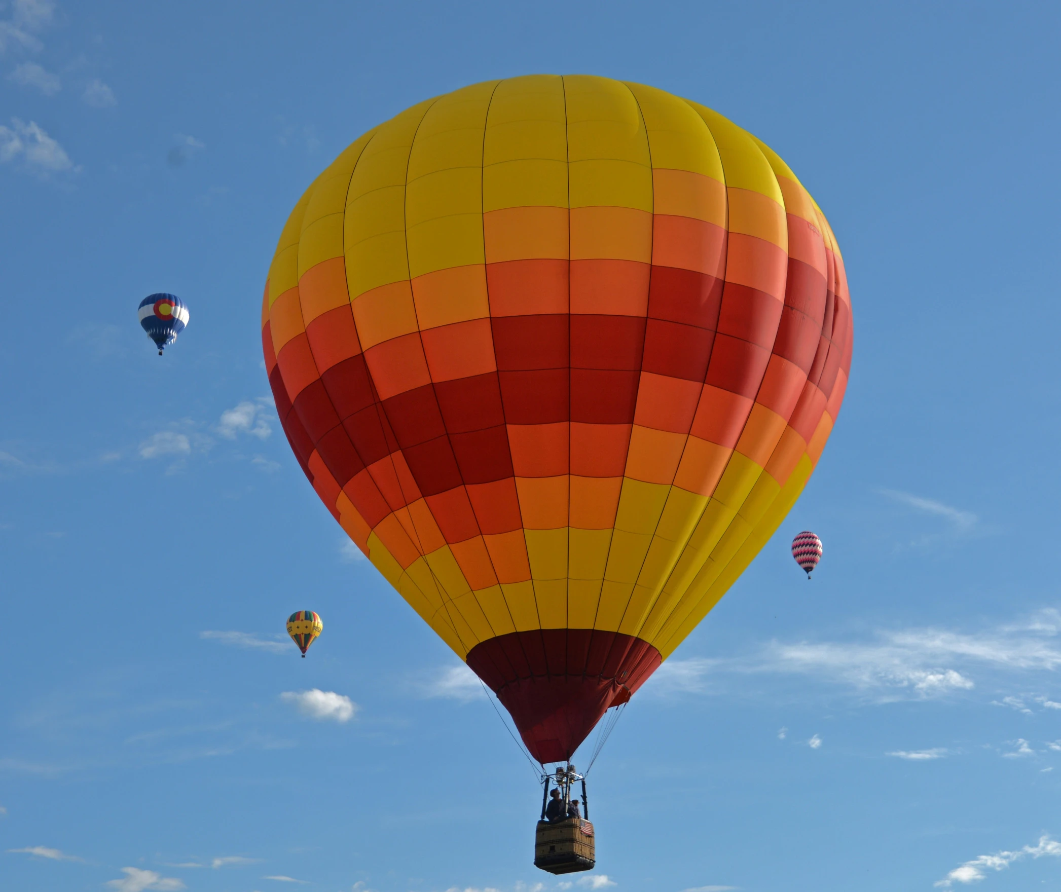 several  air balloons flying through the air