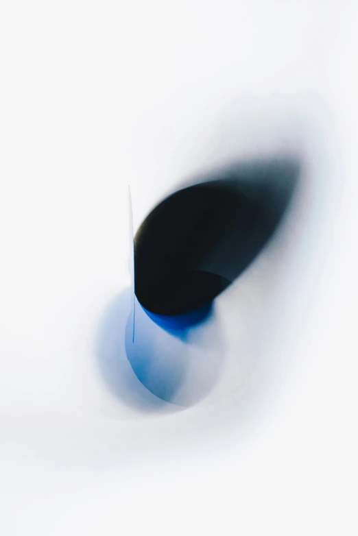 the inside of a black vase on white background