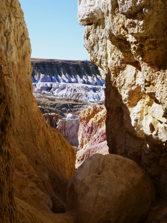 the view from the rocks into the canyon