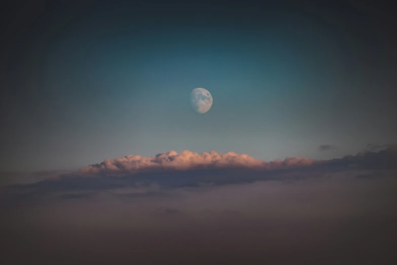 the sky with a cloud and a full moon