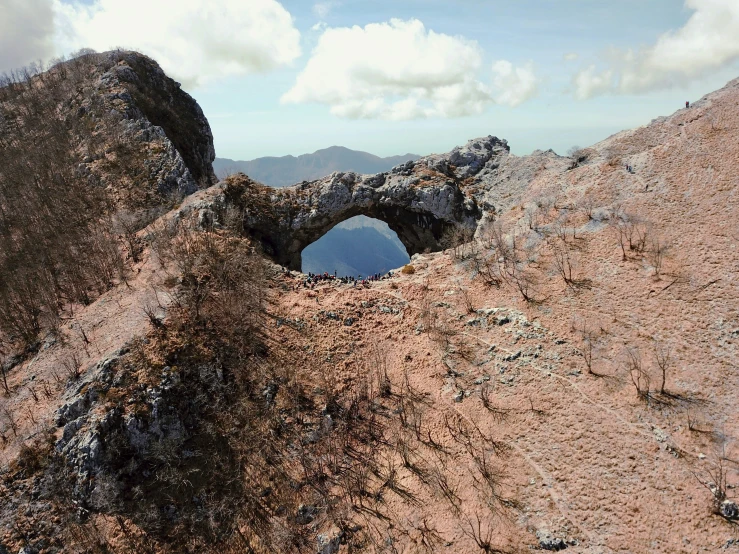 an open pit on top of a hill