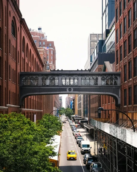 an overpass in the middle of a city street