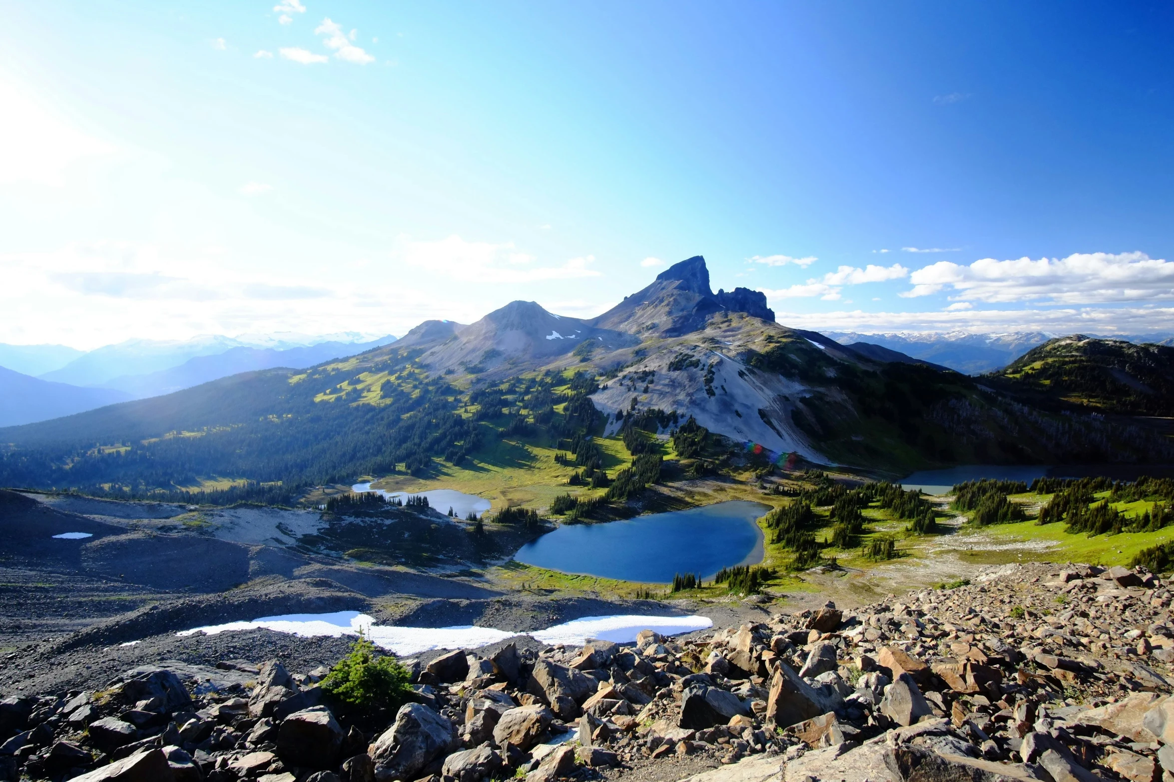 the view from the summit of the mountain