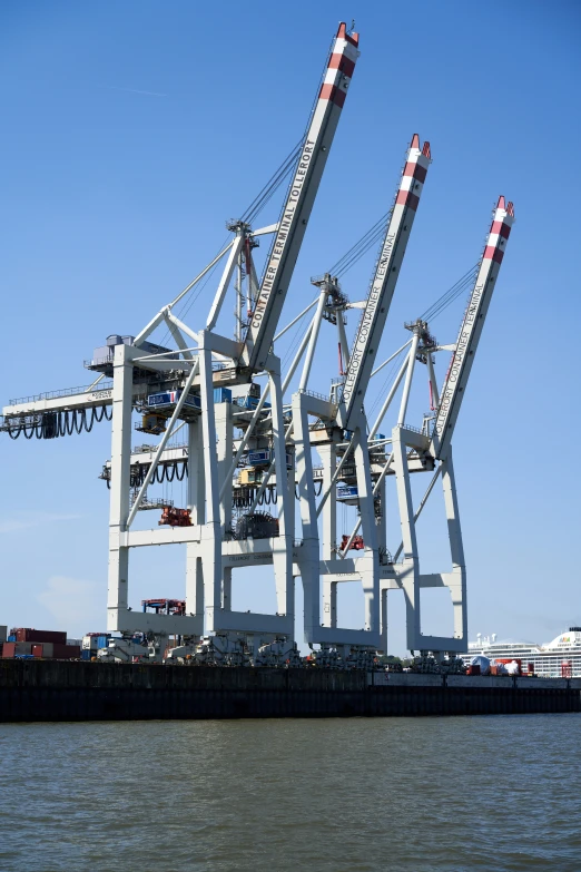 a cargo carrier being loaded at the dock