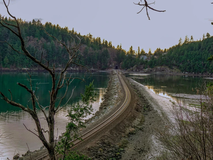 a view of the road to a beach that has been flooded