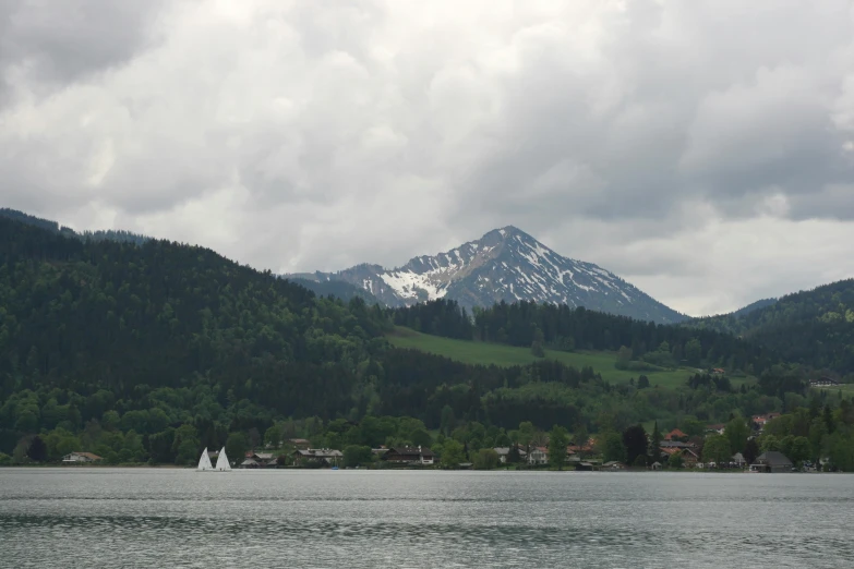 a mountain with some snow on top