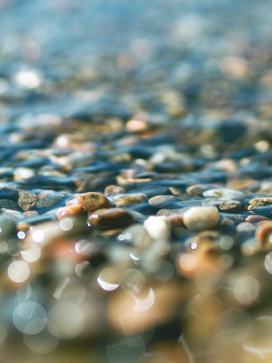 water droplets on a rock, with one wet and the other partially covered