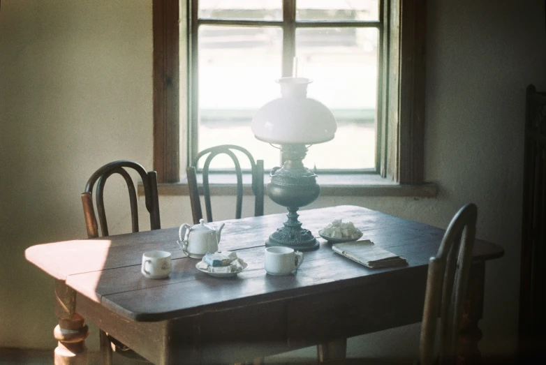 a table that has been set up with cups