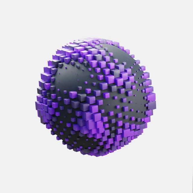 a small ball made of black and purple dots