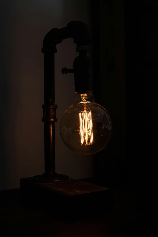 a light that is sitting on top of a table