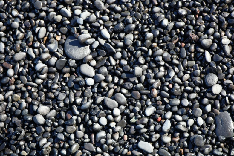 the rocks have been arranged in rows to create a pattern