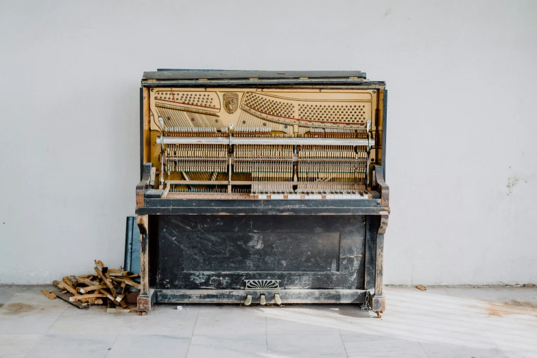 an old metal box filled with keys and tubes