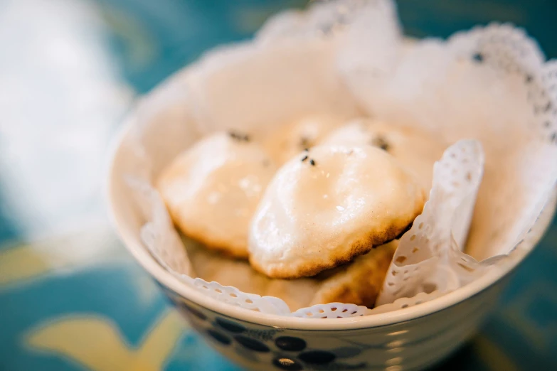 a close up of food in a cup on a table