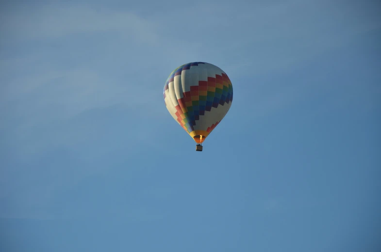 a colorful  air balloon flying through the sky