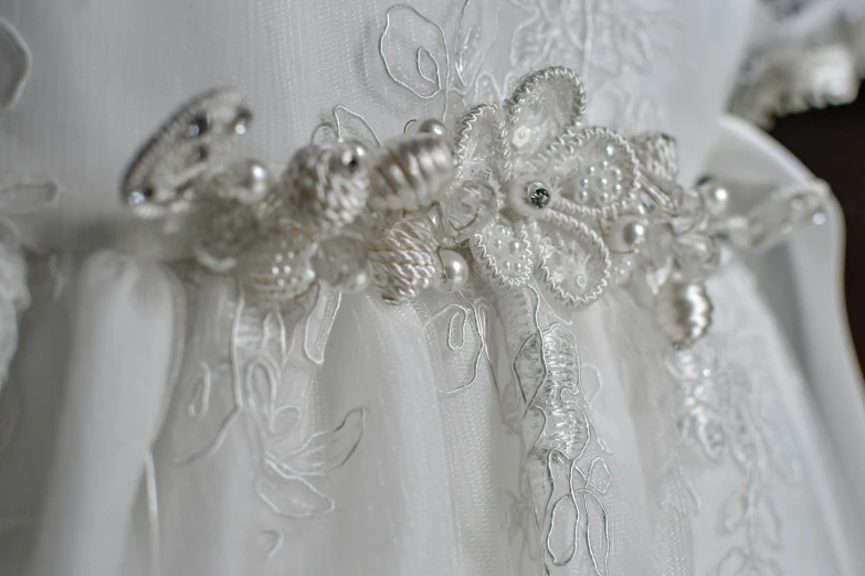 this is an image of a wedding dress with lace