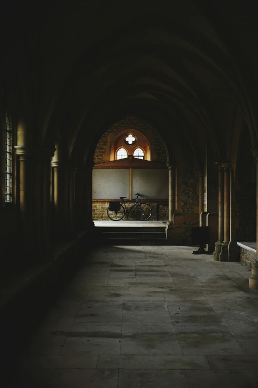 there are some benches in the hall of this building