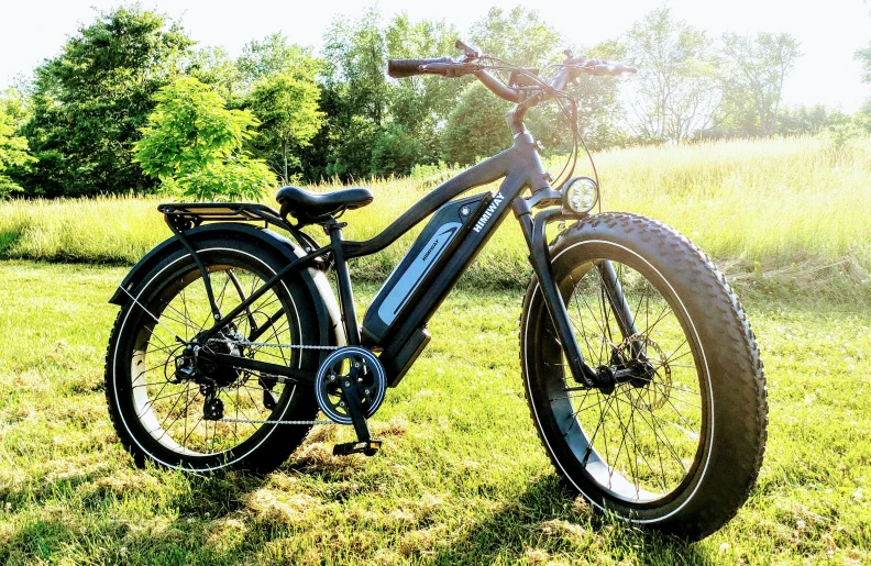 the front wheel on a bike in a field