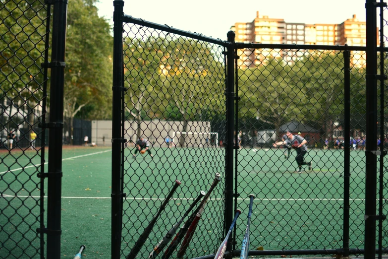 some players playing a game of tennis on a court