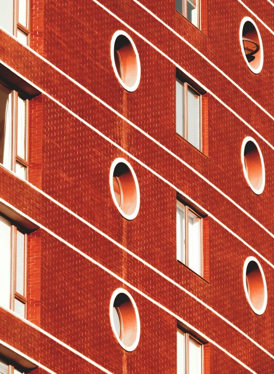 a close up of an architecture feature with round windows