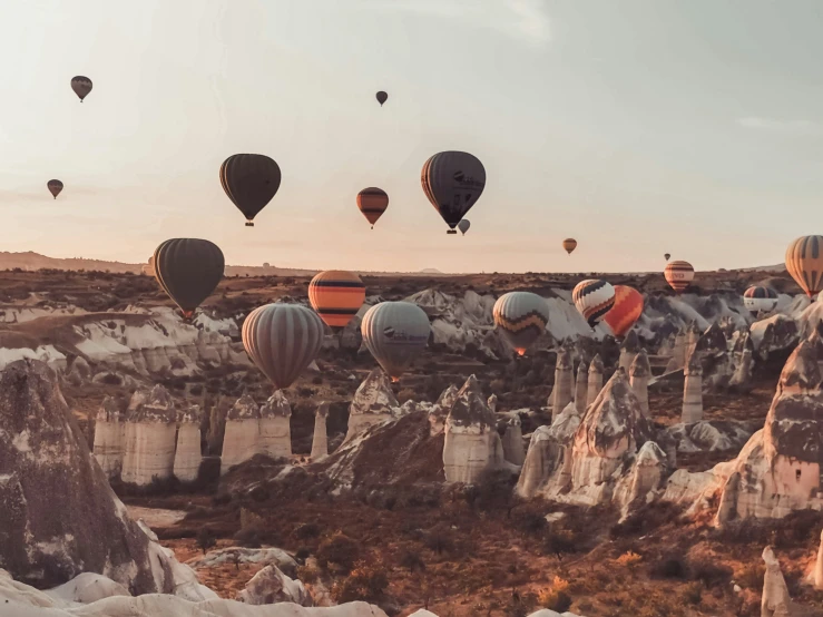 some very pretty  air balloons flying in the sky